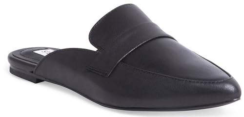 Steve Madden Women's Flavor Mule, Black Leather, 8.5 M US