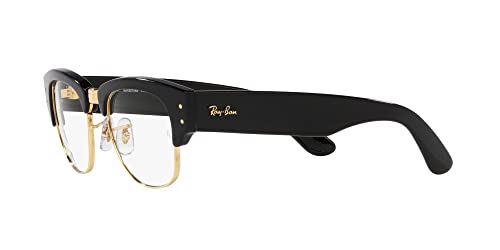 Ray-Ban RB0316S Mega Clubmaster Polarized Square Sunglasses, Black on Gold/Transition Clear to Sapphire, 50 mm