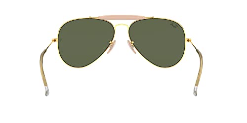 Ray-Ban RB3029 Outdoorsman II Aviator Sunglasses, Gold Rose/G-15 Green, 62 mm