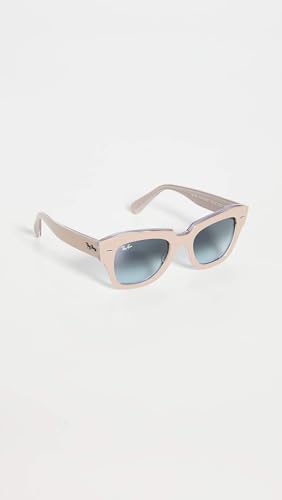 Ray-Ban RB2186 State Street Square Sunglasses, Havana On Transparent Pink/Brown Vintage, 52 mm