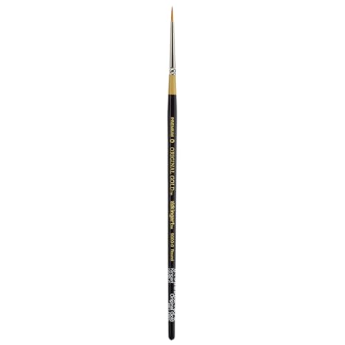 KINGART Premium Original Gold 9000-10 Round Series Artist Brush, Golden Taklon Synthetic Hair, Short Handle, for Acrylic, Watercolor, Oil and Gouache Painting, Size 10