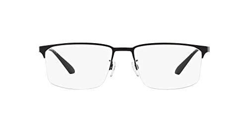 Emporio Armani Men's EA1143 Square Sunglasses, Matte Black/Demo Lens, 55 mm