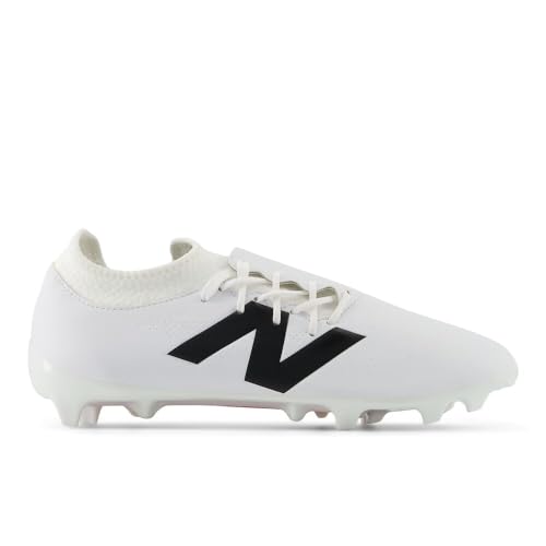 New Balance Unisex Furon Dispatch FG V7+ Soccer Shoe, White/Black/True Red, 6 Wide US Men