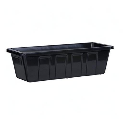 Poly-Pro Plastic Flower Box Planter, Black, 18-Inch