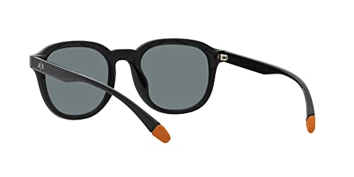 A|X ARMANI EXCHANGE Men's AX4129SU Universal Fit Square Sunglasses, Shiny Black/Grey Mirrored Black, 54 mm