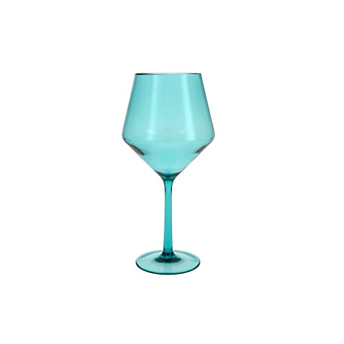 Fortessa Sole Copolyester Outdoor Drinkware, Cabernet Wine Glass, Aqua Sky Blue Green