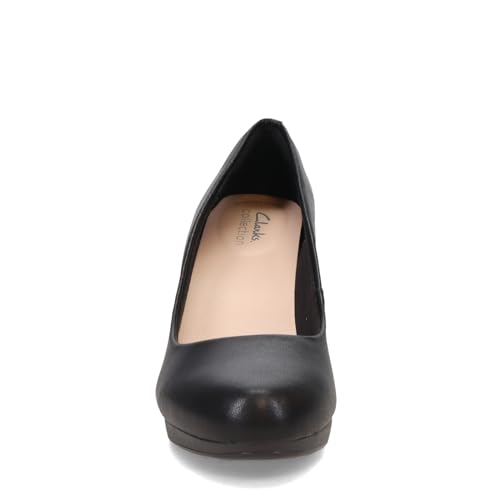 Clarks Women's Adriel Viola Dress Pump, Black Leather, 8.5