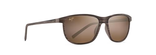 Maui Jim Men's and Women's Lele Kawa Polarized Classic Sunglasses, Brown Stripe/HCL® Bronze, Medium