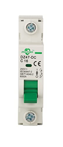 DC Miniature Circuit Breaker - Mini Home Circuit Breaker 12V-250V DZ47-63 Din Rail Mount 1 Pole 10A, DC Solar MCB