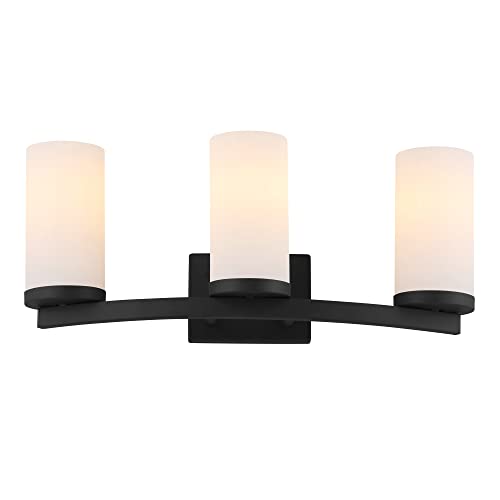 Design House 589150-BLK Desta Transitional Indoor 3-Light Vanity Light with Curved Bar, Matte Black