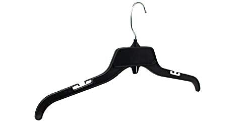 HangOn Shirt Hangers Recycled Plastic with Notches, Black, 17 Inch Pack of 25