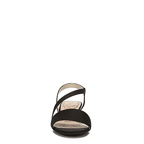 LifeStride Womens Yasmine Wedge Sandal Black Canvas 8 W