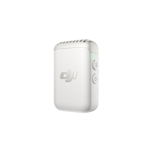 DJI Mic 2 Transmitter (Pearl White), Wireless Microphone with Intelligent Noise Cancelling, 14-Hour Internal Recording, 6-Hour Battery, Magnetic Attachment, Bluetooth Microphone, YouTube, Vlogs