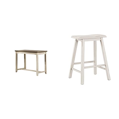 Hillsdale Furniture Hillsdale Clarion Side, Distressed Gray/Sea White Counter Height Table