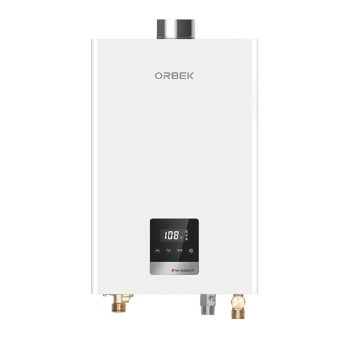 80,000 BTU Residential Indoor Natural Gas Tankless Water Heater, ORBEK 120 Volt On-demand Instant Hot Water Heater, Up to 3.6 GPM, CSA Certified Multiple Points of Use Water Heater