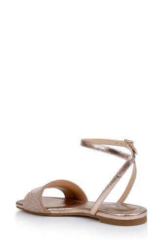 Jewel Badgley Mischka Hadley Flat Sandals with Ankle Strap