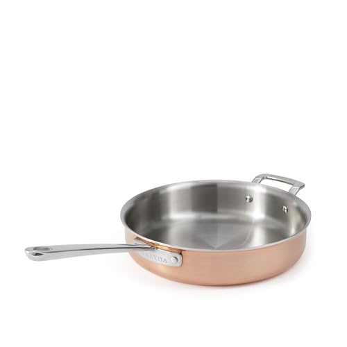 Martha Stewart Martha 3.5-Quart Stainless Steel Straight Sided Saute Pan w/Lid - Copper Exterior/Satin Interior