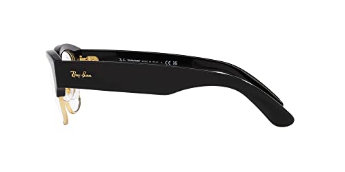 Ray-Ban RB0316S Mega Clubmaster Polarized Square Sunglasses, Black on Gold/Transition Clear to Sapphire, 50 mm