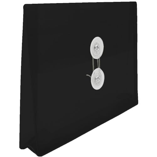 JAM PAPER Plastic Envelopes with Button & String Tie Closure - Legal Booklet - 9 3/4 x 14 1/2 - Yellow - 3/Pack