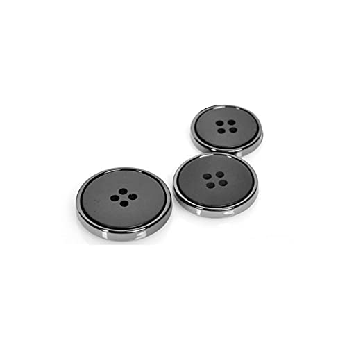 10 PCS Resin Round Black Men Suit Buttons 4 Holes Coat Windbreaker Buttons DIY Sewing Accessories (Black, 15mm)