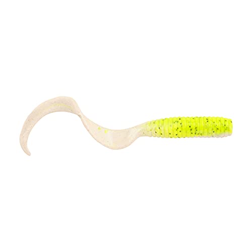 Berkley Gulp! Grub Fishing Soft Bait , Chartreuse Pepper Neon, 4"