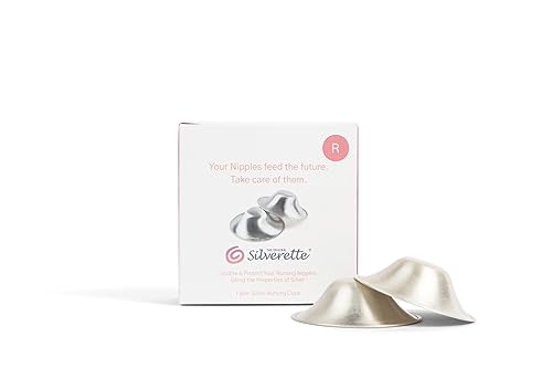 SILVERETTE The Original Silver Nursing Cups, Silverettes Metal Nipple Covers for Breastfeeding, Nursing pads, 925 Silver Nipple Cover Guards, Soothe and Protect Sore Nipples -Made in Italy