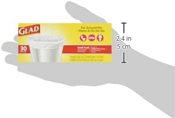 Glad Garbage Small, White, 4 gallons, 30 Count (Pack of 2)