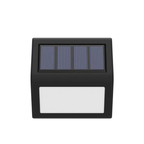 Follateas Solar Lights Outdoor, Waterproof Solar Powered Deck Step Lights for Patio Garden Backyard Garage Driveway Pathway Outside Wall Lighting (Cool White/2 Pack)