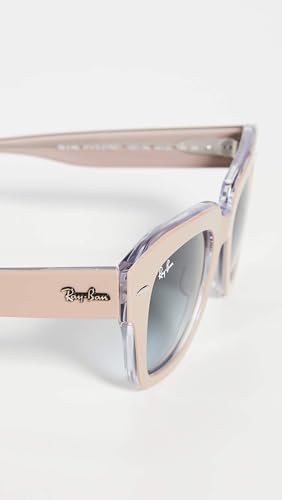 Ray-Ban RB2186 State Street Square Sunglasses, Havana On Transparent Pink/Brown Vintage, 52 mm