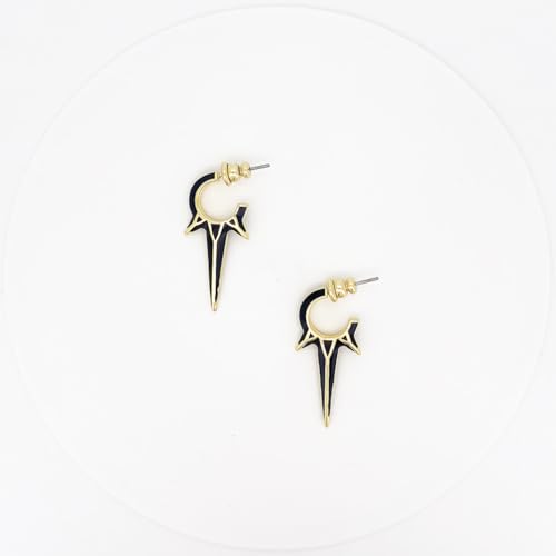 Obidos 14K Gold Plated Triple Spike Hoop Earrings Gold Huggie Small Hoop Earrings for Women Boho Simple Hypoallergenic Earrings