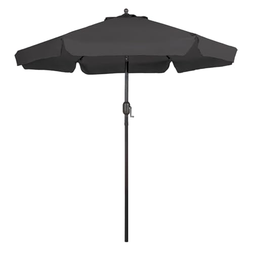 Funsite 7.5Ft Patio Umbrella for Outdoor, UV Protect Pool Umbrellas with Heavy Duty Pole, Market Umbrella with Push Botton Tilt & Crank, Grey