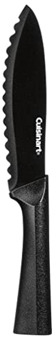 CUISINART Cutlery Knife Set, 12pc Metallic Cutlery Knife Set with Blade Guard , Lightweight, Stainless Steel, Durable & Dishwasher Safe, C55-12PMB,Black