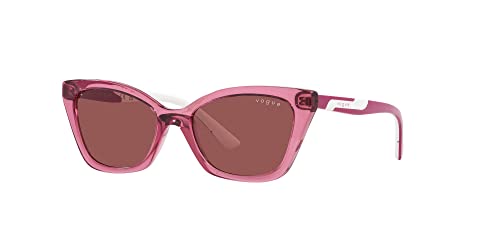 Vogue Eyewear VJ2020 Cat Eye Sunglasses, Transparent Purple/Dark Violet, 48 mm