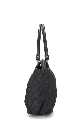 Gucci, Pre-Loved Black Original GG Denim Abbey Zip Tote, Black