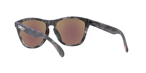 Oakley Men's OO9245 Frogskins Low Bridge Fit Square Sunglasses, Matte Black Tortoise/Prizm Sapphire Polarized, 54 mm