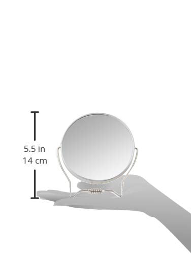 Goody Two-Sided Makeup Mirror with Stand - 1X and 3X Dual Sided Magnification - Lightweight & Portable Table Top Magnifying Vanity Mirror