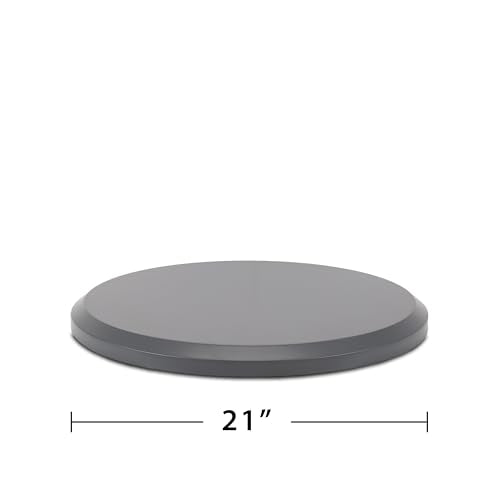 TIKI Social & Huddle Tabletop Fire Pit Cover - 21" Durable Powder Coated Steel Lid - Weather-Resistant Outdoor Fire Pit Protection - Converts Fire Pit into Table - Patio & Backyard Accessory, Gray