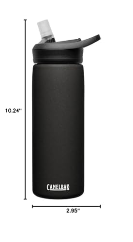 CamelBak Eddy+ Insulated Stainless Steel Bite Valve Straw Water Bottle Black, 20oz