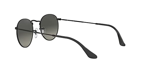 Ray-Ban RB3447N Round Flat Lens Sunglasses, Black/Light Grey Gradient Dark Grey, 50 mm