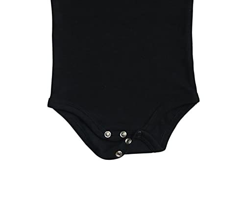 JWWN 3 Pack Baby Boys Long Sleeve Romper 100% Cotton Solid Color Infant Bodysuit,(Black,3M)