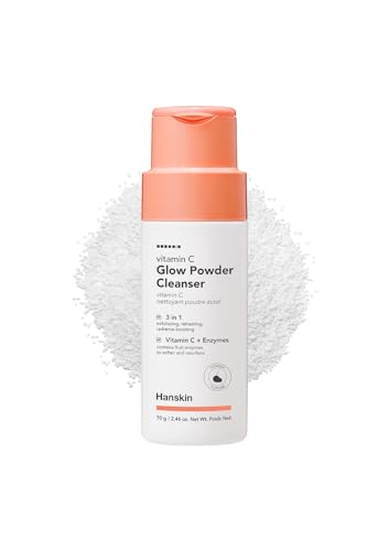 Hanskin Vitamin C Glow Powder Cleanser - Gentle Face Wash for Brightening & Radiant Skin, Papaya Enzyme Powder Facial Cleanser for Dry Skin, Exfoliating & Refreshing Korean Skincare [2.36 fl oz.]