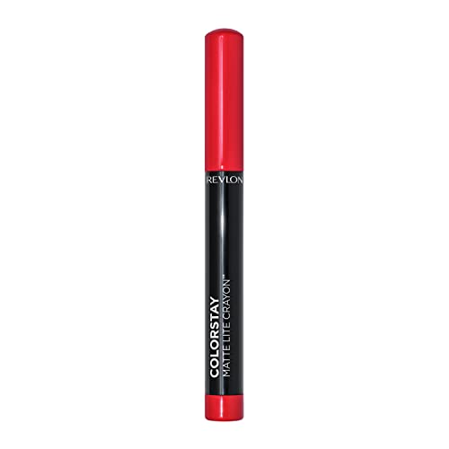 REVLON ColorStay Matte Lite Crayon Lipstick with Built-in Sharpener, Smudge-proof, Water-Resistant Non-Drying Lipcolor, 010 Air Kiss, 0.049 oz