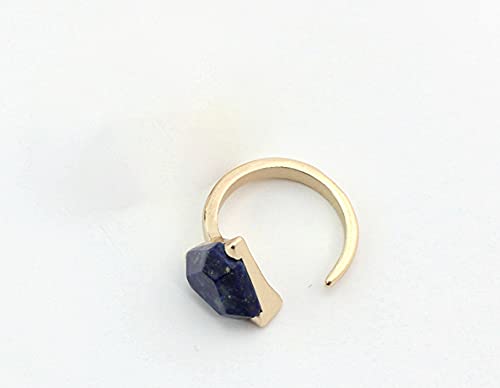 Blue Lapis Gold Ring for Women Lapis Statement Ring for Women Unique Gold Open Circle Ring for Women Statement Rings for Women Gold