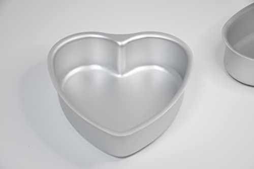 kefyixc set of 3 Heart-shaped cake pan,6 inch heart-shaped cake tin, aluminum, for weddings, parties, family and other occasions cake (6 x 2 Inch,Set of 3)