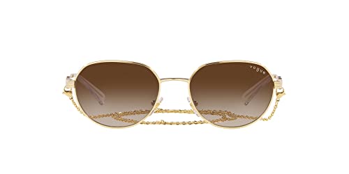 Vogue Eyewear Women's VO4254S Round Sunglasses, Gold/Brown Gradient, 53 mm