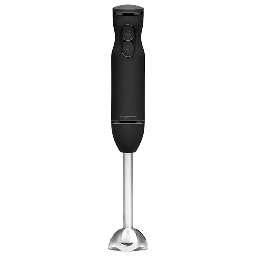 Chefman Immersion Stick Hand Blender Powerful Electric Ice Crushing 2-Speed Control Handheld Food Mixer, Purees, Smoothies, Shakes, Sauces and Soups, Black