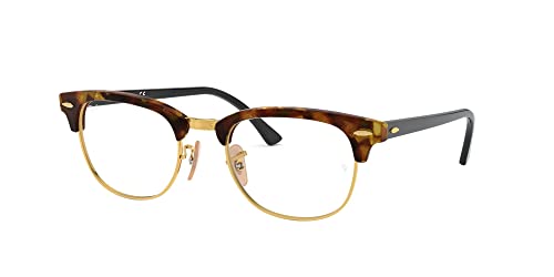 Ray-Ban RX5154 Clubmaster Square Prescription Eyeglass Frames, Brown Havana/Demo Lens, 49 mm