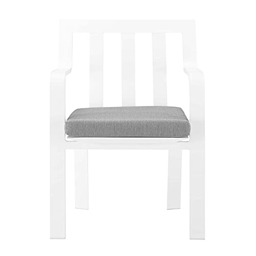 Modway Baxley Outdoor Patio Stackable Aluminum Dining Chair in White Gray