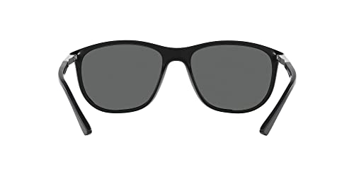 Emporio Armani Men's EA4201 Square Sunglasses, Matte Black/Dark Grey, 58 mm