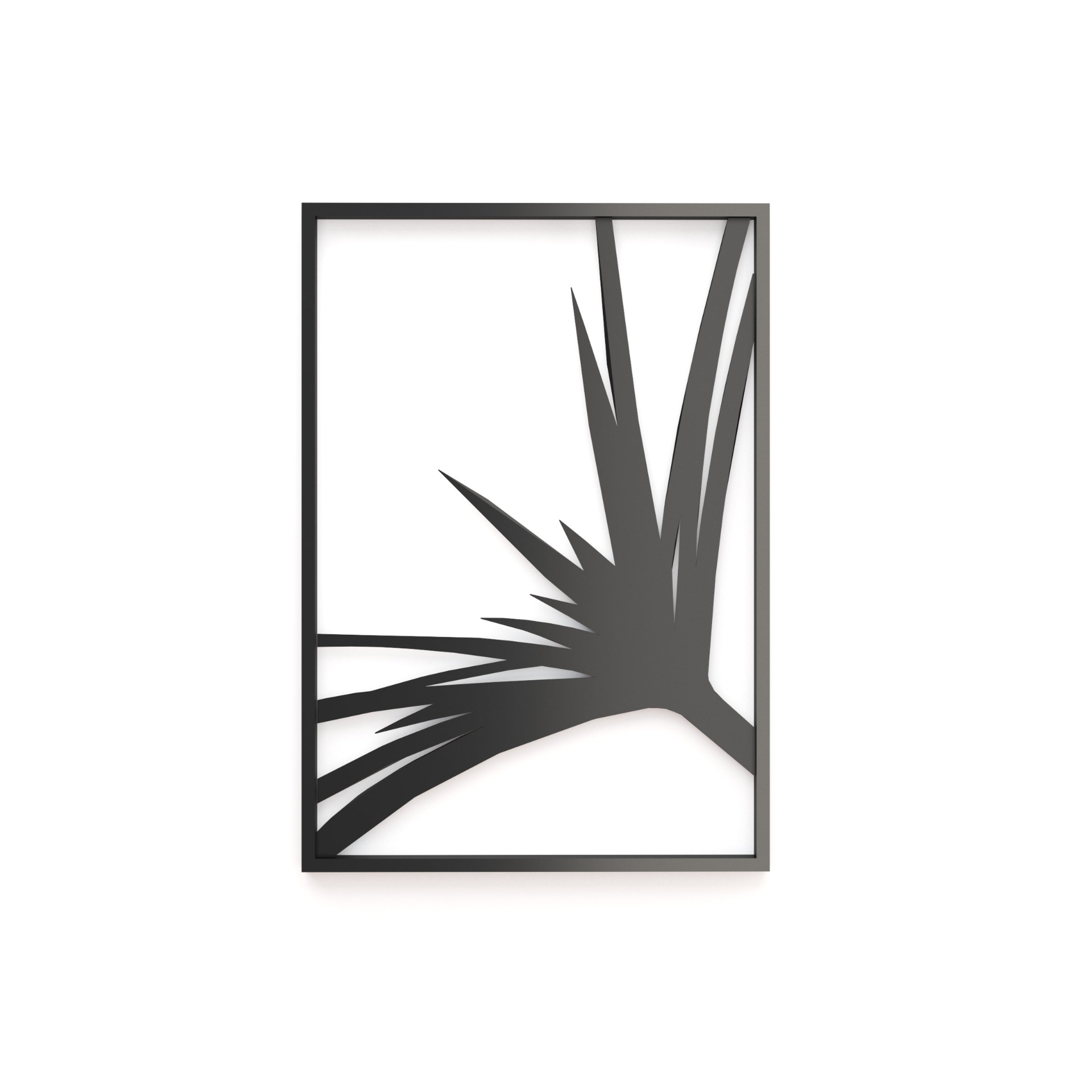 Metal Wall Art - Fan Palm Leaf (Black) Nature Wall Decor